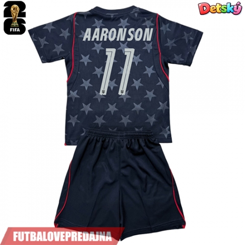 Lacne Dětský Futbalové dres Spojené štáty Brenden Aaronson #11 MS 2026 Krátky Rukáv - Preč (+ trenírky)